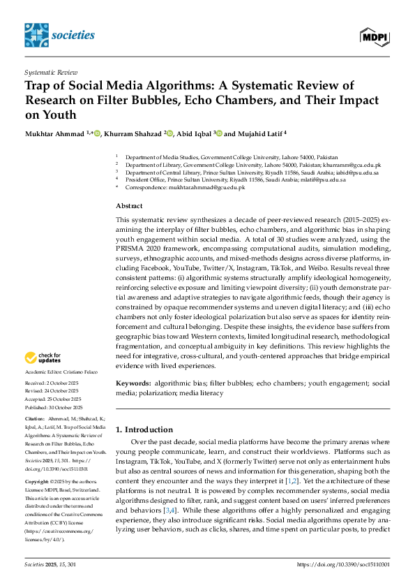 (PDF) Trap of Social Media Algorithms: A Systematic Review of Research ...