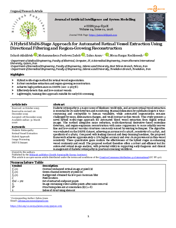 (PDF) A Hybrid Multi-Stage Approach for Automated Retinal Vessel ...