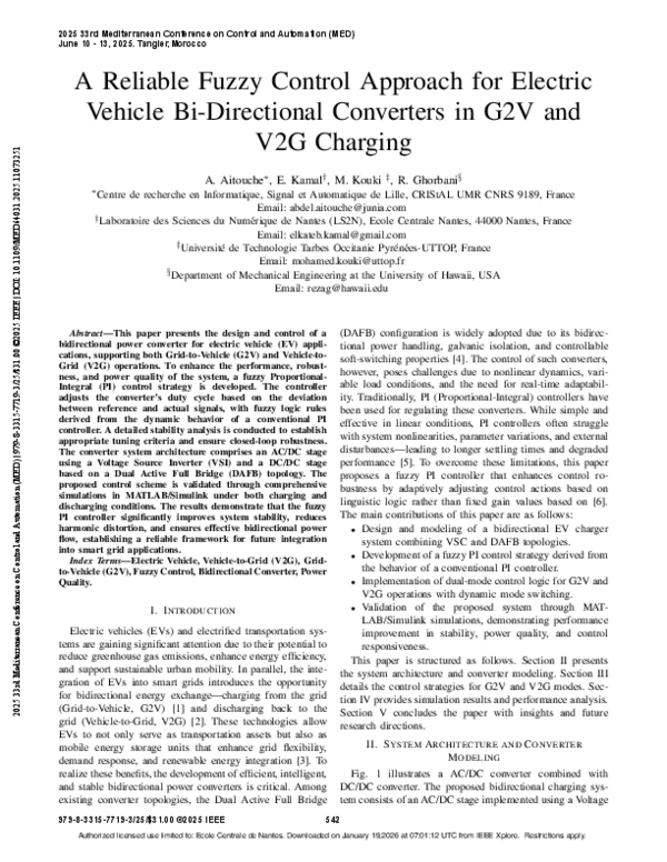(PDF) A Reliable Fuzzy Control Approach for Electric Vehicle Bi ...