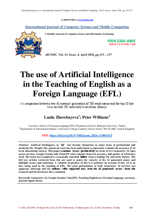 (PDF) The use of Artificial Intelligence in the Teaching of English as ...