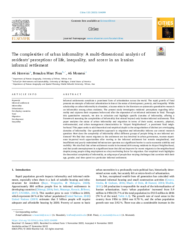 (PDF) The complexities of urban informality: A multi-dimensional ...