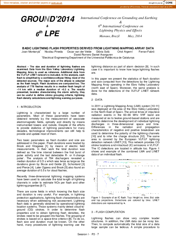 (PDF) Basic lightning flash properties derived from Lightning Mapping ...