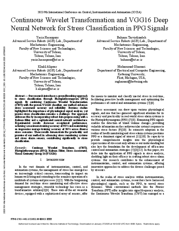 (PDF) Continuous Wavelet Transformation and VGG16 Deep Neural Network ...