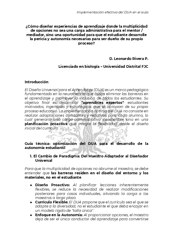 (PDF) Implementación efectivo del DUA en el aula