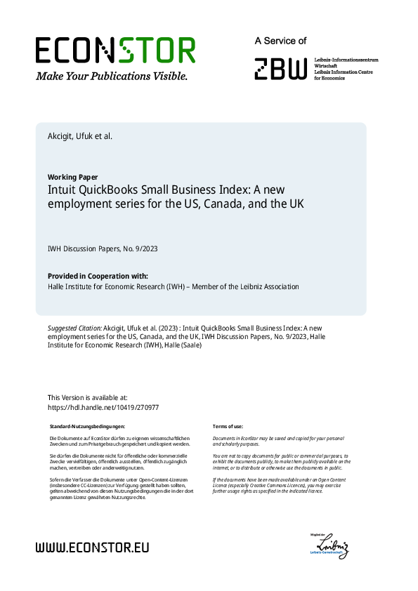 (PDF) Intuit Quickbooks Small Business Index: A New Employment Series ...
