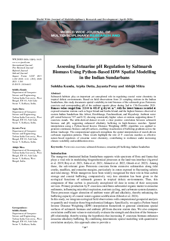 (PDF) Assessing Estuarine pH Regulation by Saltmarsh Biomass Using ...