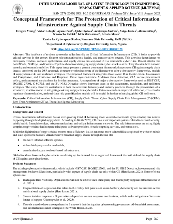 (PDF) Conceptual Framework for The Protection of Critical Information ...