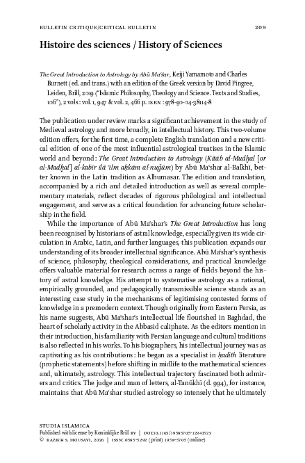 (PDF) Histoire des sciences / History of Sciences