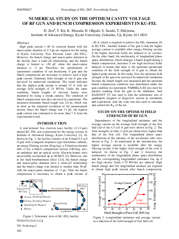(PDF) Numerical study on the optimum cavity voltage of rf gun and bunch ...