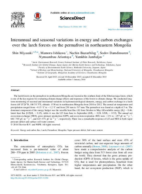 (PDF) Interannual and seasonal variations in energy and carbon ...