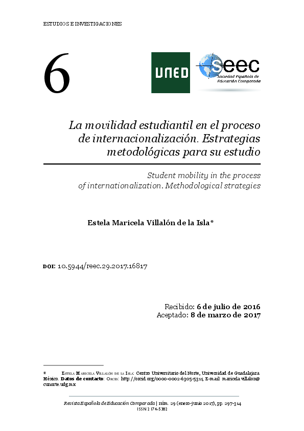(PDF) La movilidad estudiantil en el proceso de internacionalización ...