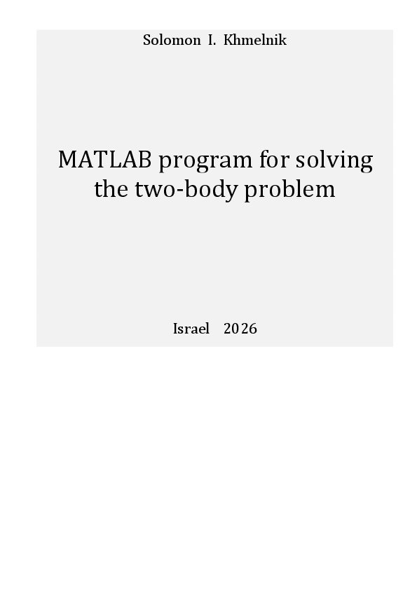 (PDF) MATLAB program for solving the two-body problem