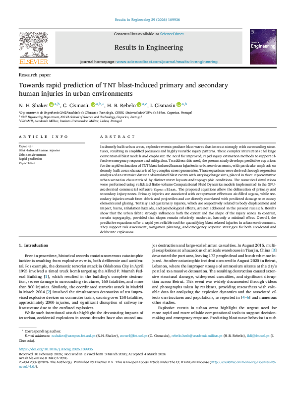 (PDF) Towards rapid prediction of TNT blast-Induced primary and ...