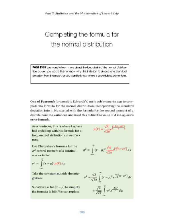 (PDF) Completing the formula for the normal distribution