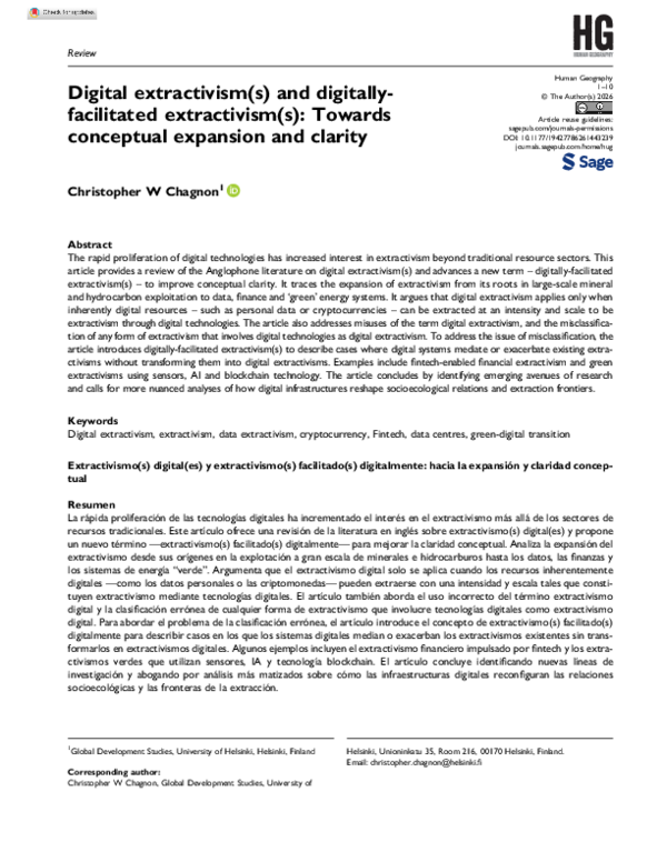 (PDF) Digital extractivism(s) and digitallyfacilitated extractivism(s ...