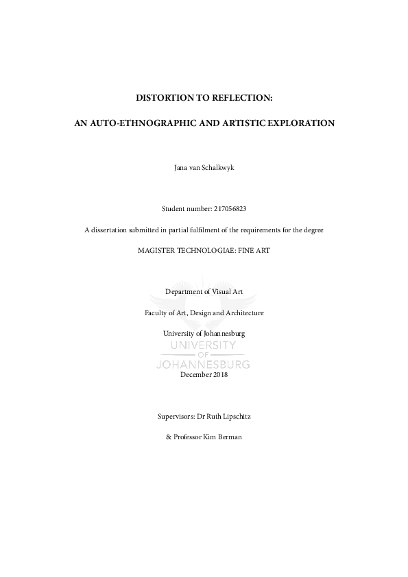 (PDF) DISTORTION TO REFLECTION: AN AUTO-ETHNOGRAPHIC AND ARTISTIC ...