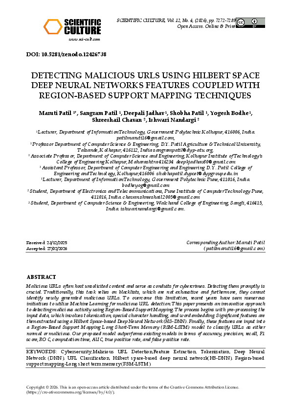 (PDF) DETECTING MALICIOUS URLS USING HILBERT SPACE DEEP NEURAL NETWORKS ...