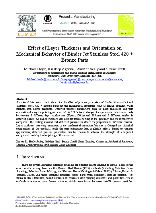 (PDF) Effect of Layer Thickness and Orientation on Mechanical Behavior ...