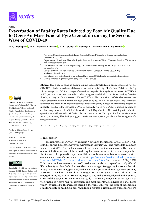 (PDF) Exacerbation of Fatality Rates Induced by Poor Air Quality Due to ...