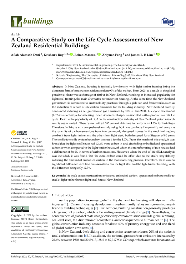 (PDF) A Comparative Study on the Life Cycle Assessment of New Zealand ...