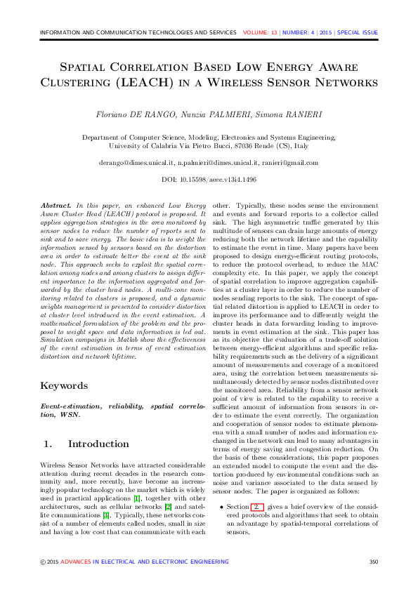 (PDF) Spatial Correlation Based Low Energy Aware Clustering (LEACH) in ...