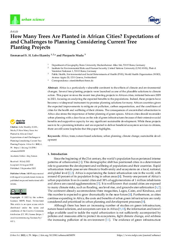 (PDF) How Many Trees Are Planted in African Cities? Expectations of and ...