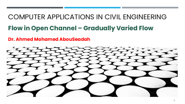 (PDF) Computer applications in Civil Engineering: Lecture 03, Flow in ...