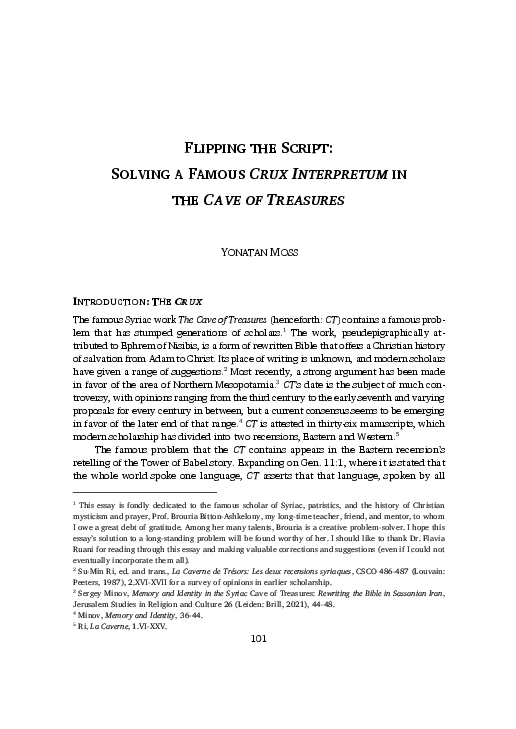 (PDF) Flipping the Script: Solving a Famous Crux Interpretum in the ...