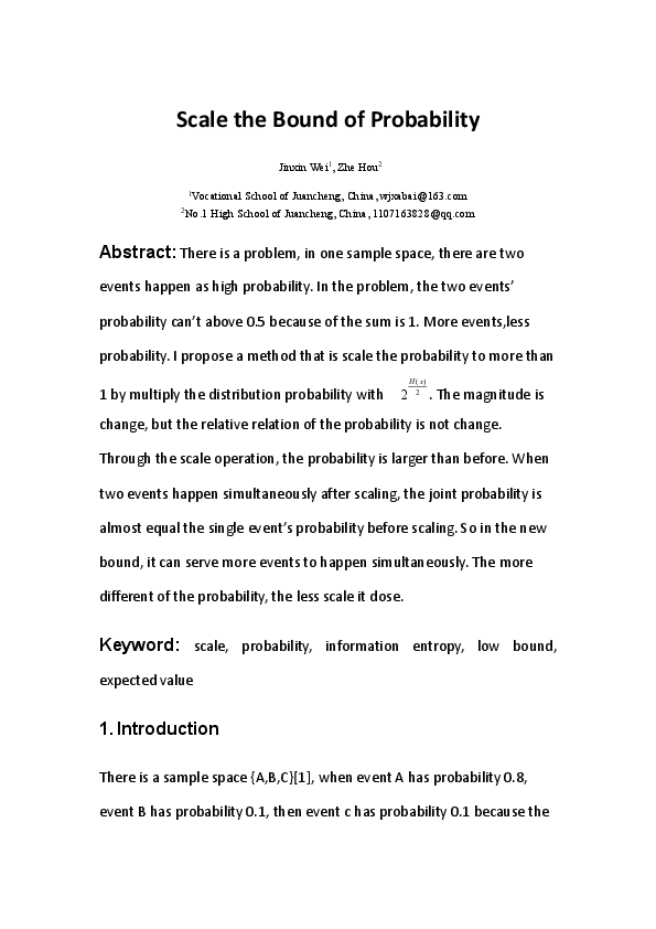 (PDF) Scale the Bound of Probability