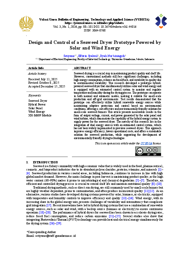 (PDF) Design and Control of a Seaweed Dryer Prototype Powered by Solar ...