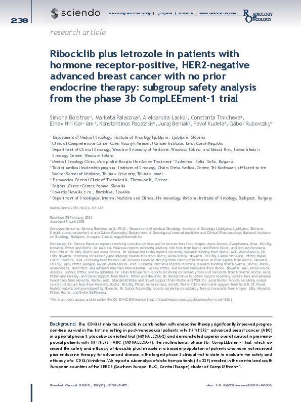 (PDF) Ribociclib plus letrozole in patients with hormone receptor ...