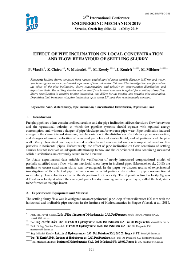 (PDF) Effect of Pipe Inclination on Local Concentration and Flow ...