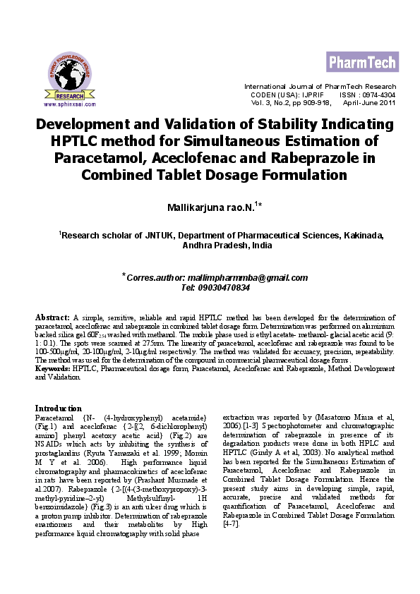 (PDF) Development and Validation of Stability Indicating HPTLC method ...