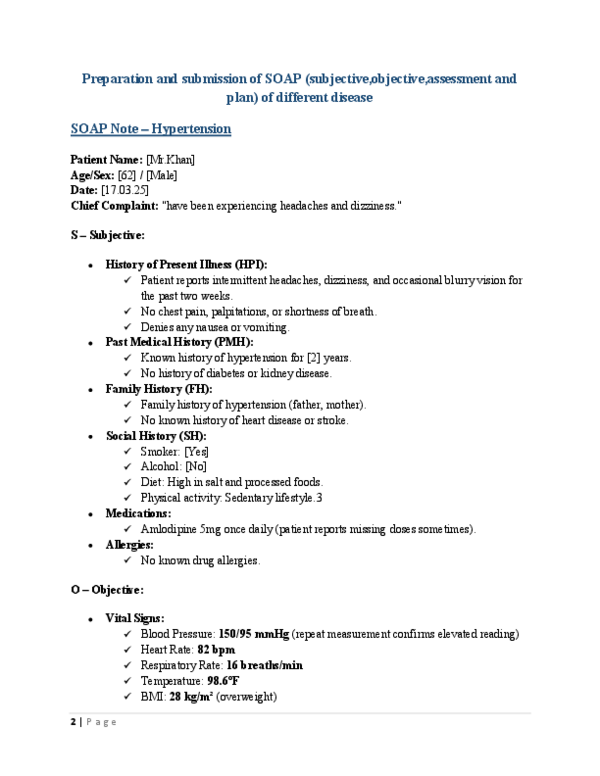 (PDF) Preparation and submission of SOAP (subjective,objective ...