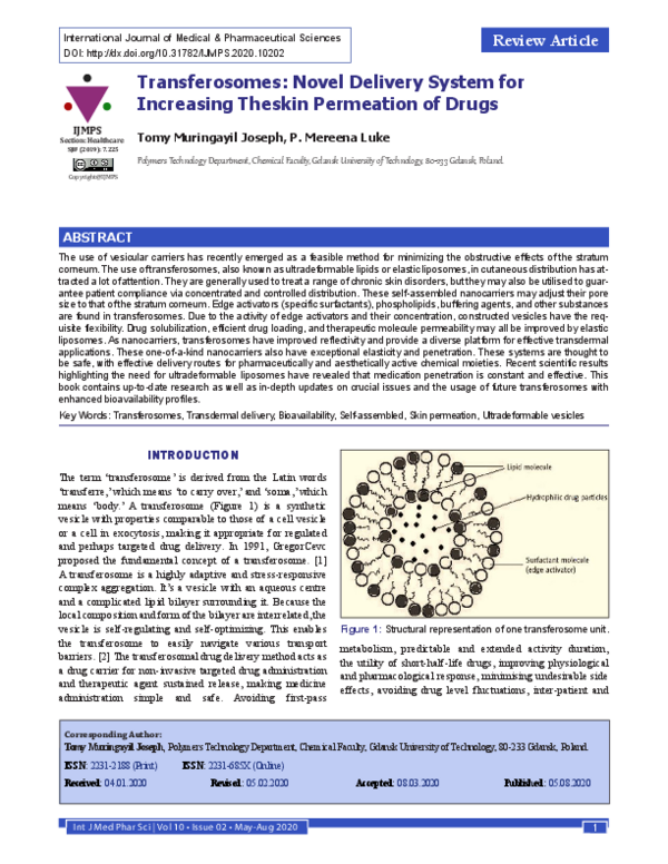 (PDF) Transferosomes: Novel Delivery System for Increasing The skin ...