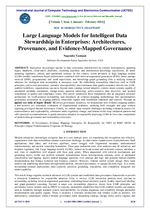 (PDF) Large Language Models for Intelligent Data Stewardship in ...
