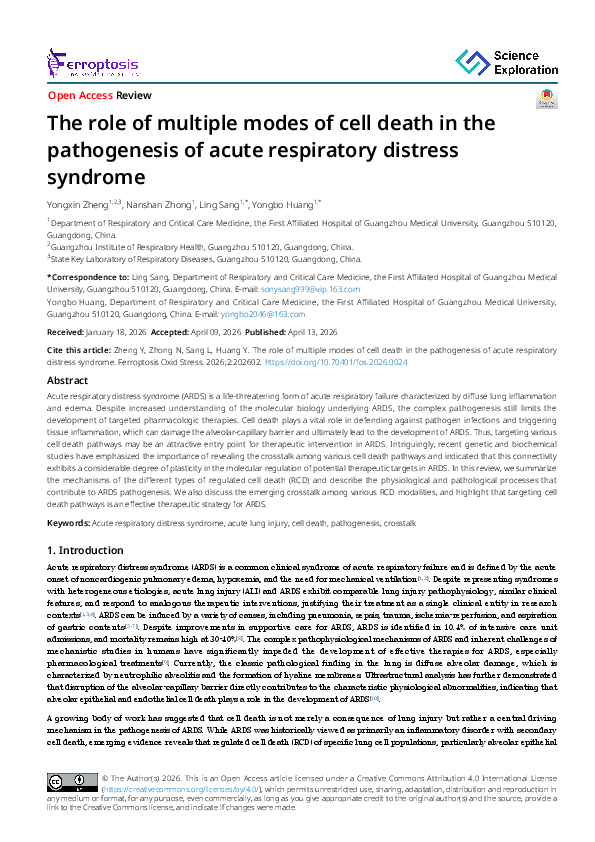 (PDF) The role of multiple modes of cell death in the pathogenesis of ...