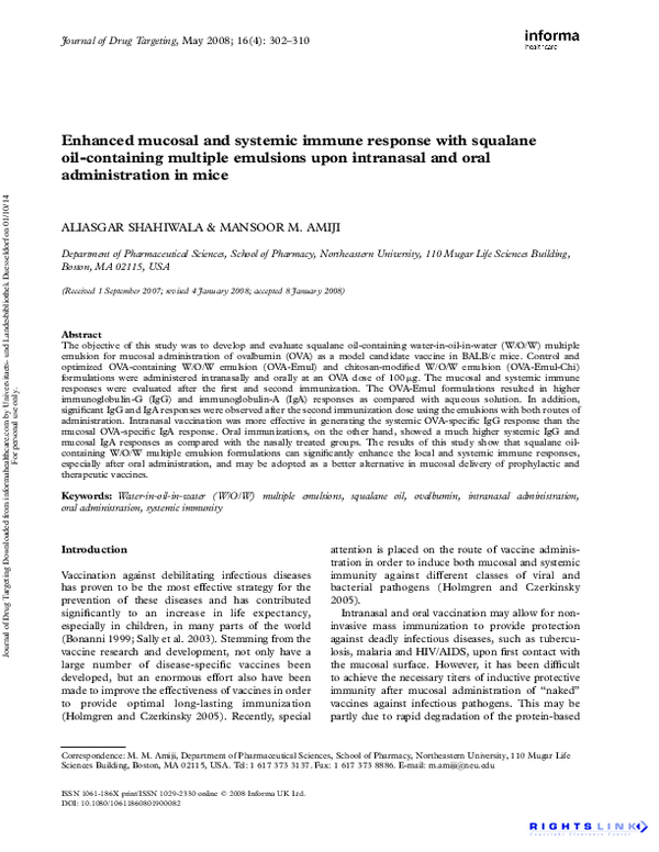 (PDF) Enhanced mucosal and systemic immune response with squalane oil ...