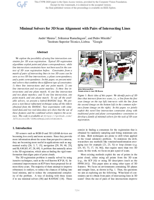 (PDF) Minimal Solvers for 3D Scan Alignment With Pairs of Intersecting ...