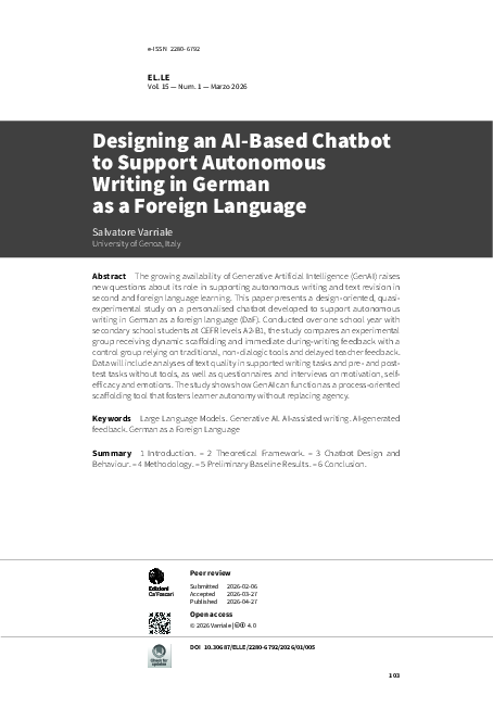 (PDF) Designing an AI-Based Chatbot to Support Autonomous Writing in ...