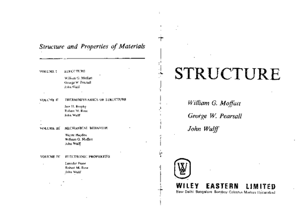 (PDF) Structure and Properties of Materials VOLUME I STRUCTURE