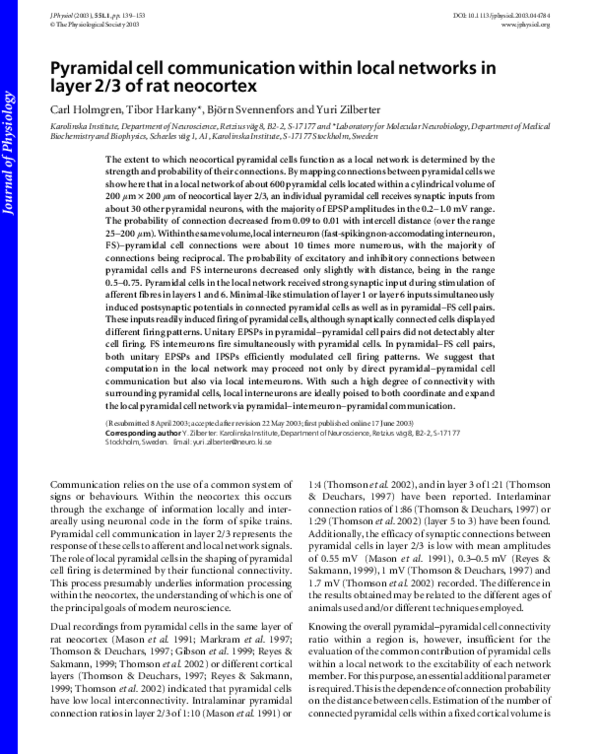 (PDF) Faculty Opinions recommendation of Pyramidal cell communication ...