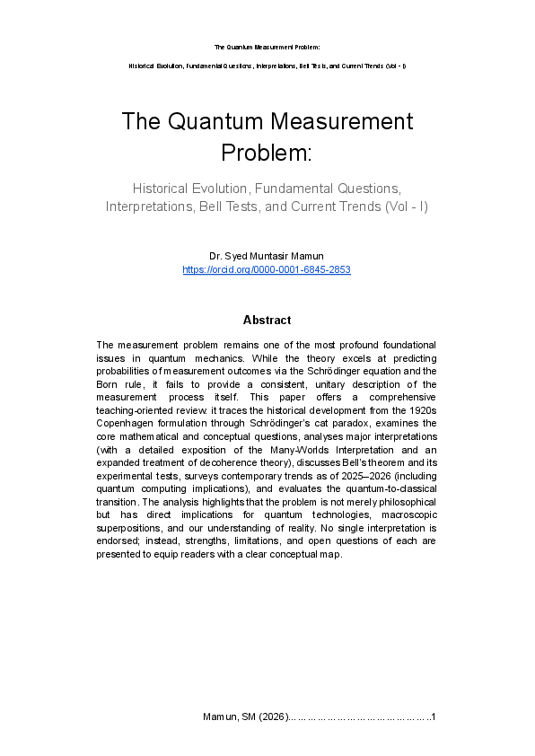 (PDF) The Quantum Measurement Problem: Historical Evolution ...