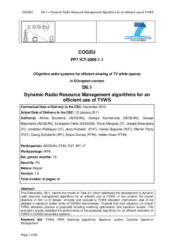 (PDF) Dynamic Radio Resource Management algorithms for an efficient use ...
