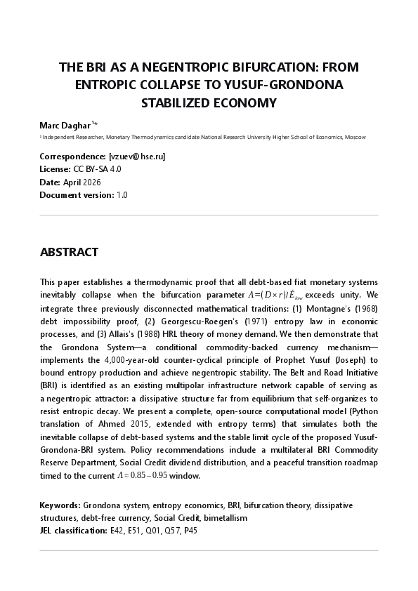 (PDF) THE BRI AS A NEGENTROPIC BIFURCATION: FROM ENTROPIC COLLAPSE TO ...