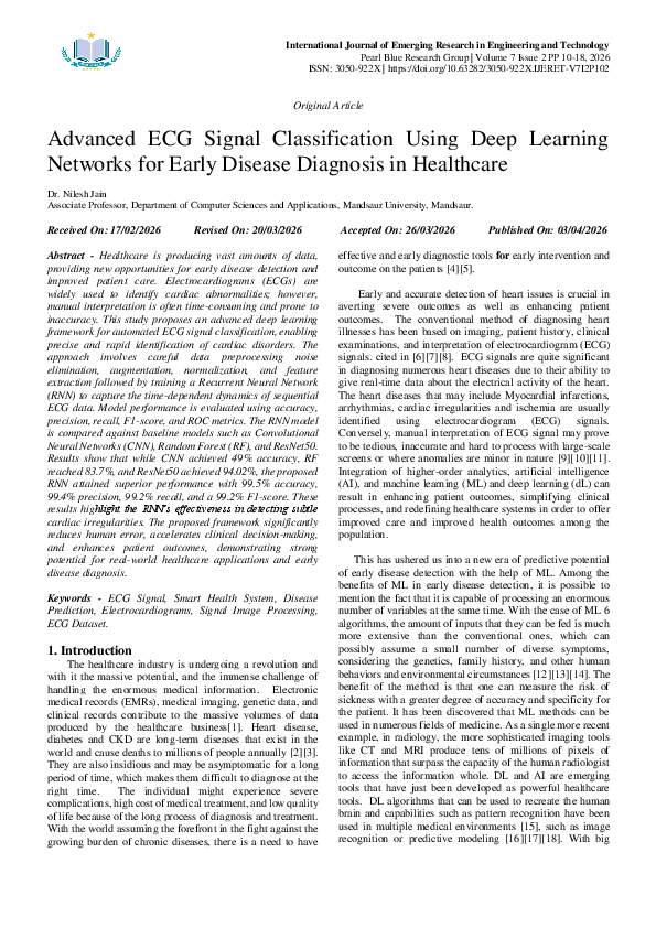 (PDF) Advanced ECG Signal Classification Using Deep Learning Networks ...