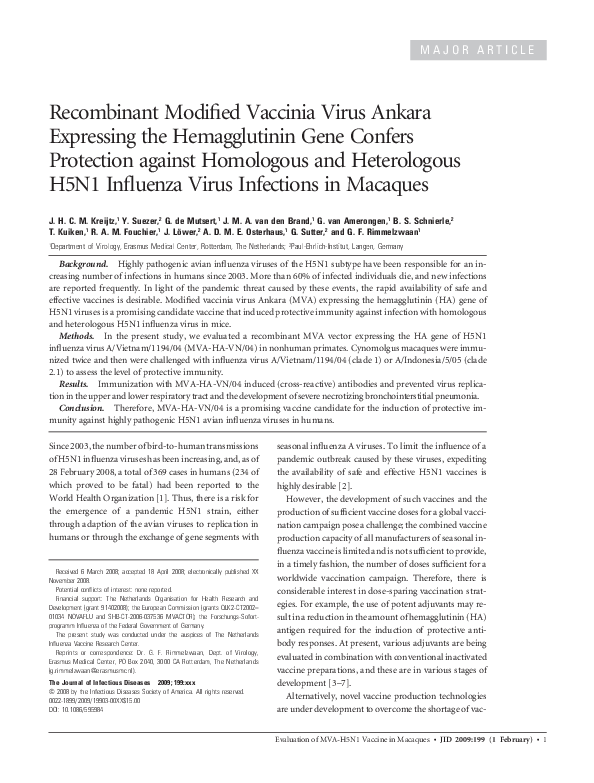 (PDF) Recombinant Modified Vaccinia Virus Ankara Expressing the ...