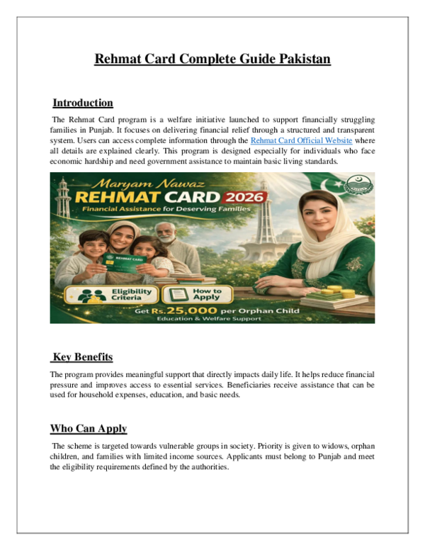 (PDF) Rehmat Card Complete Guide Pakistan