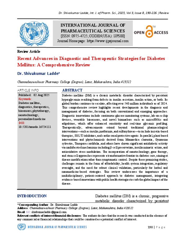 (PDF) Recent Advances in Diagnostic and Therapeutic Strategies for ...