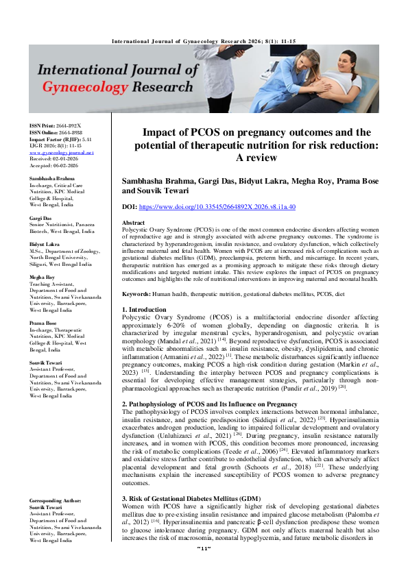 (PDF) Impact of PCOS on pregnancy outcomes and the potential of ...